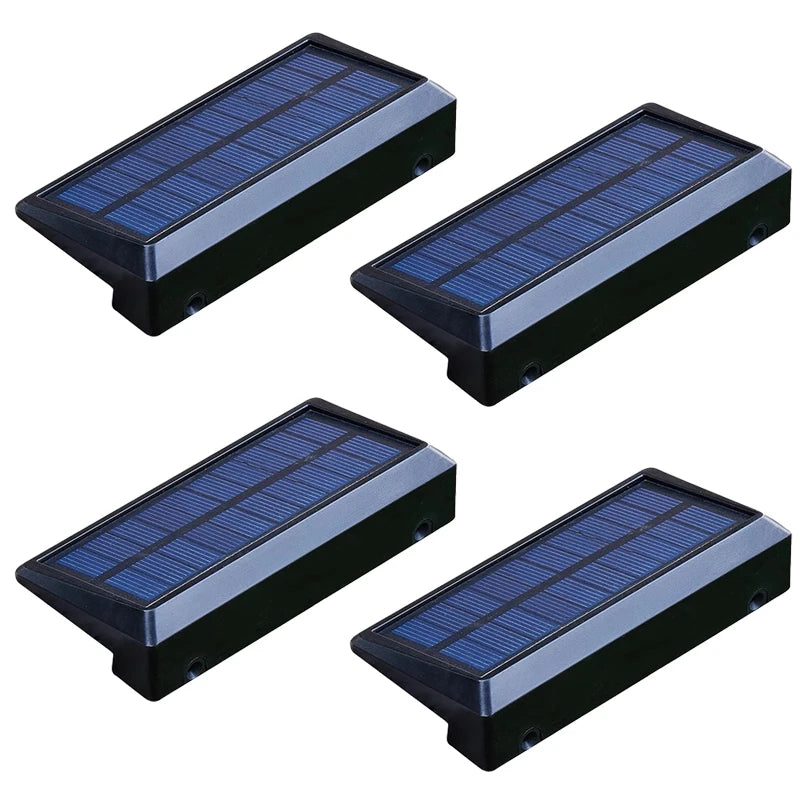 éclairage solaire moderne led panneaux bleus clips fixation autoinstallation jardin extérieur