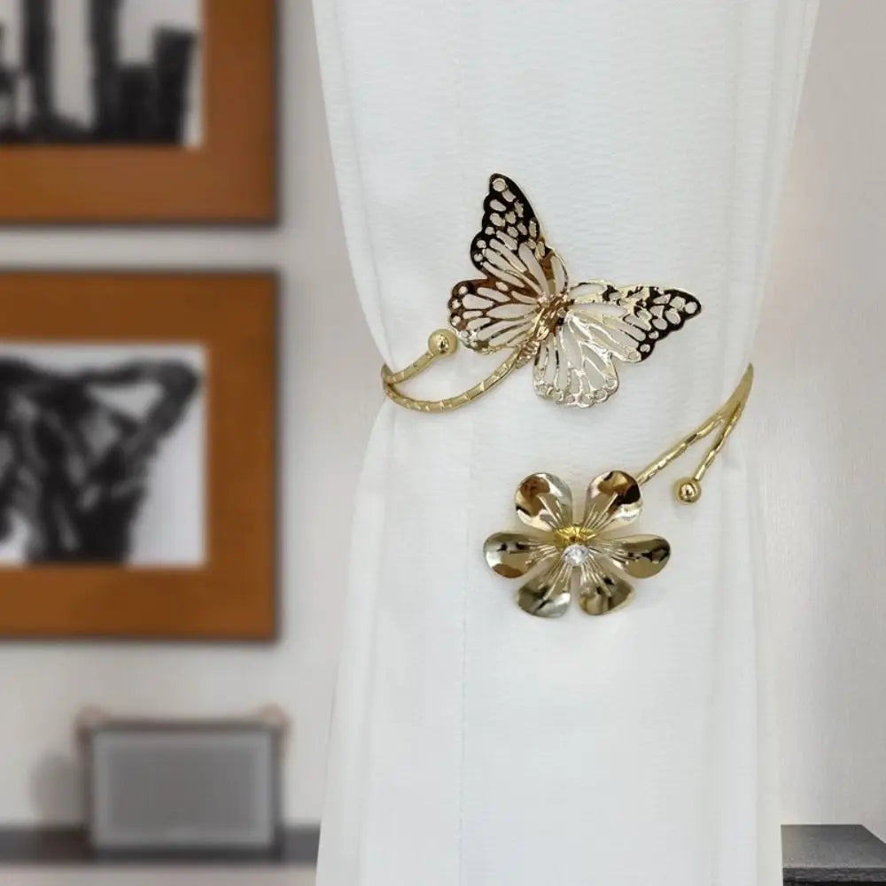 bracelet rideau papillon fleur or argent décoratif moderne élégant métal opaqué