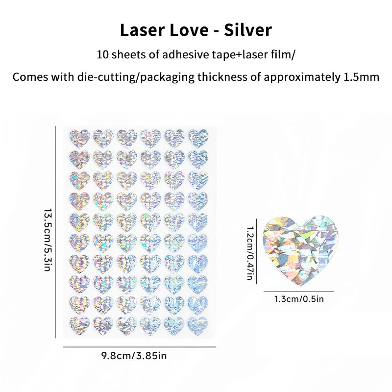 sticker forme cœur glitter rouge doré argenté adhésif décoration agenda st valentin festif brilanten