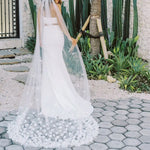 voile mariée blanc fleurs blanches classique prom wedding bohème romantique original trendy daily