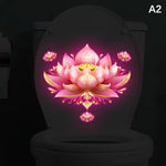 autocollants muraux fleurs lotus dahlias multicolores moderne adhésifs salle bains nocturne brillants uv
