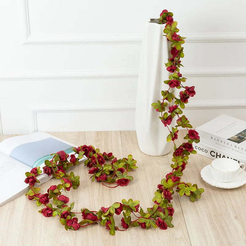 guirlande fleurs artificielles roses couleurs variées décoration extérieure intérieure romantique mariage événements festive