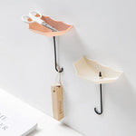 porte clés porte savon ombrelle moderne minimaliste beige rose gris blanc texture ombrelle crochets