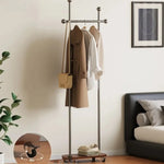 porte manteau moderne acier inoxydable gris roulettes vintage fonctionnel entrée chambre coucher