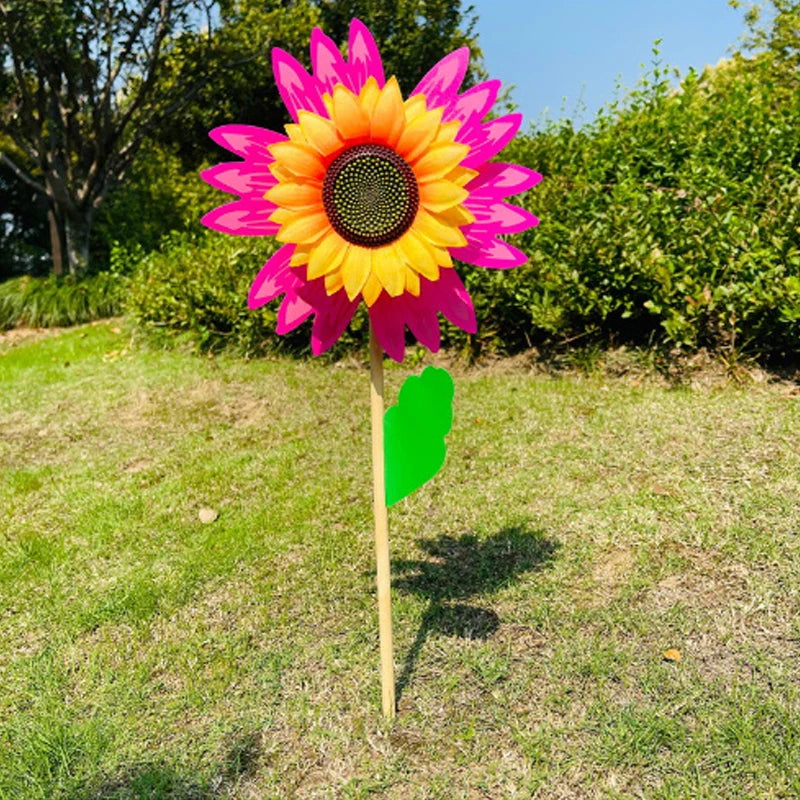 fleur artificielle jaune rouge verte bleu rayonnante moderne décoration extérieure tige bois feuille verteextérieur