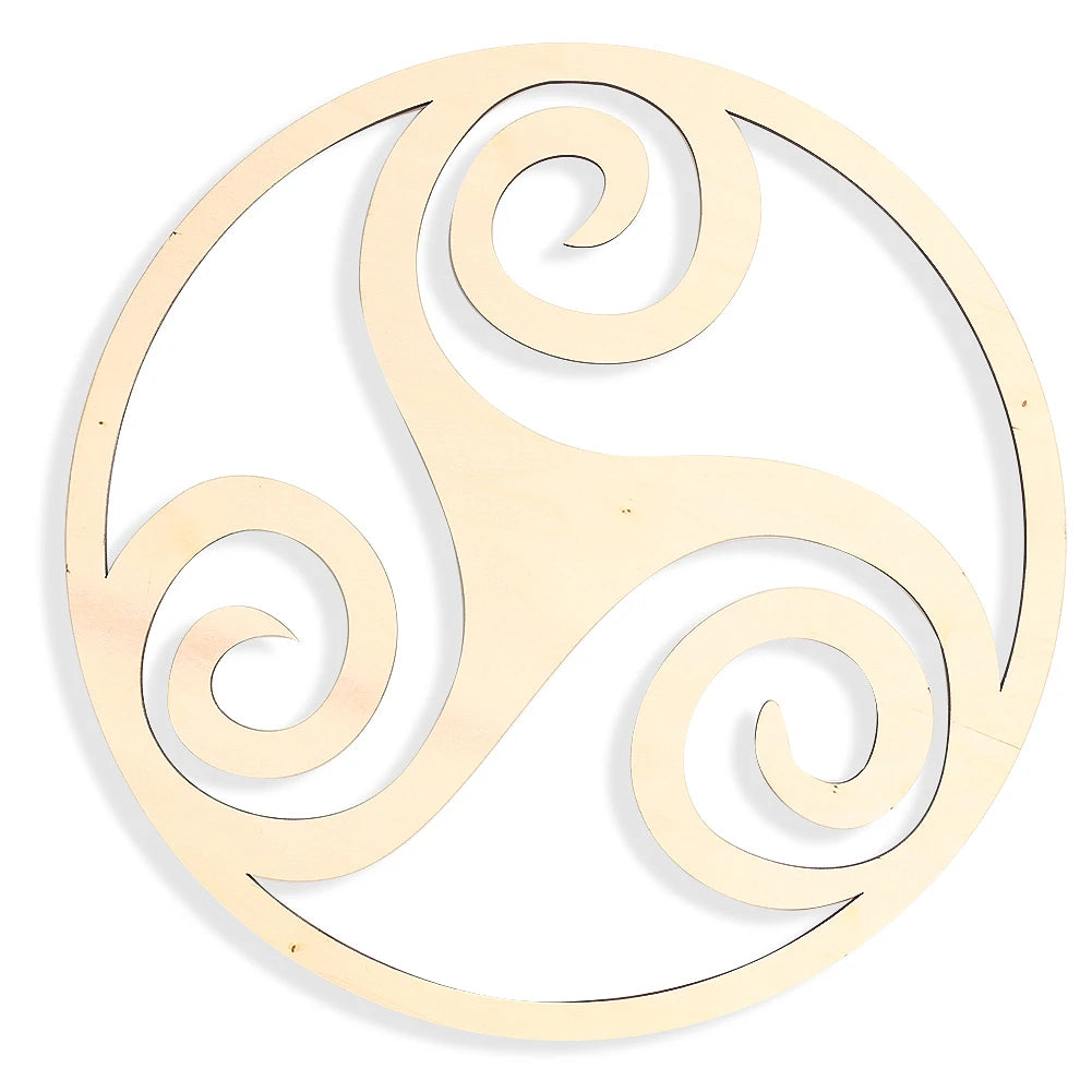 décoration murale moderne plaque bois spirale entrelacée 30cm chambre salon yoga