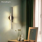 applique murale led moderne minimaliste noir blanc chambre salon entrée fixée mur deux sources