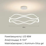 suspension lumineuse contemporaine blanc doré ondulée moderne fixée chaînes lumière chambre salon