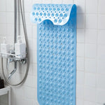 tapis bain antidérapant 40x100cm bleu clair rose pâle blanc noir moderne perforations adhésif salle