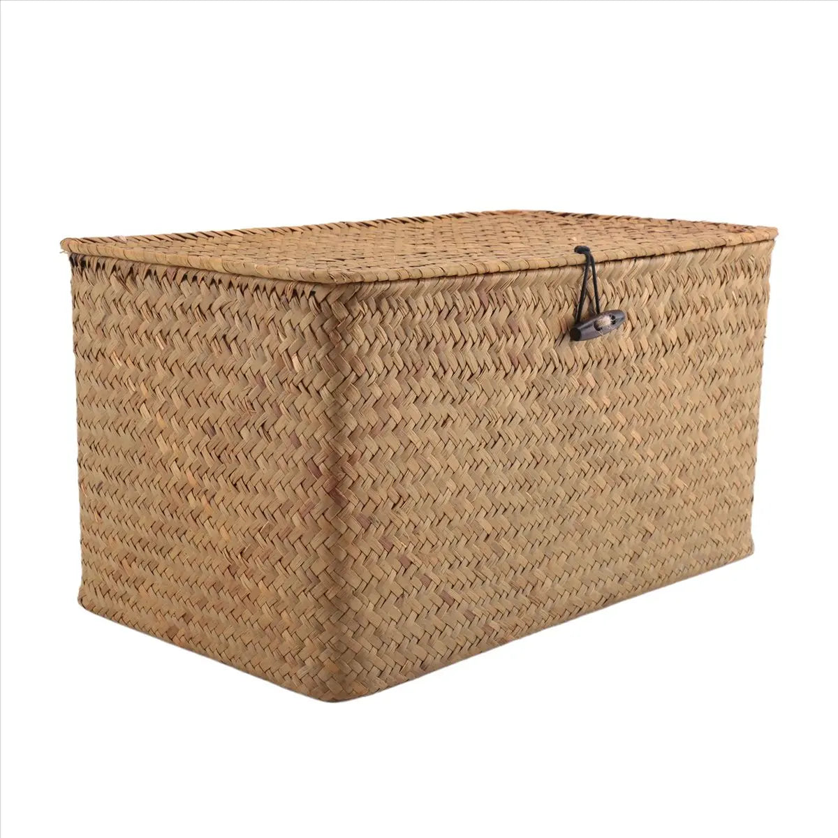 panier rangement tissé main naturel rustique couvercle cordon bois organisation bijoux maquillage