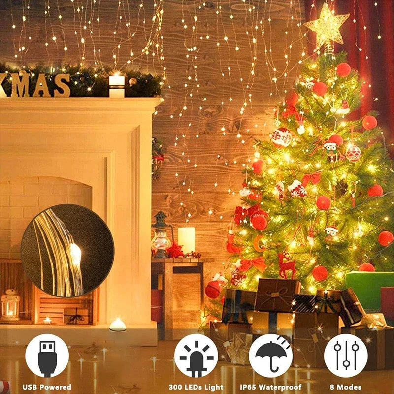 guirlande lumineuse led blanc chaud moderne 100 led 3m prise usb certifiée cem cqc