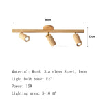 lampe spots bois naturel moderne murale éclairage maison entrée 90 260V LED