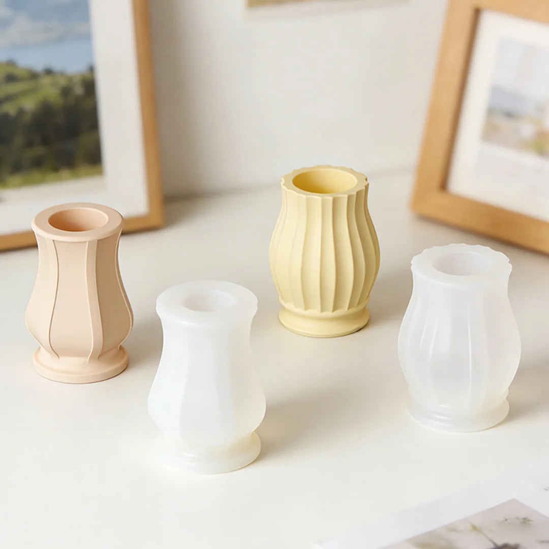 moule silicone vases rayures verticales classique pots fleurs décoration intérieure facile démouler succulentes rangement