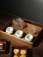 boîtes rangement bois moderne plateau thé tasses théière bijoux minimaliste