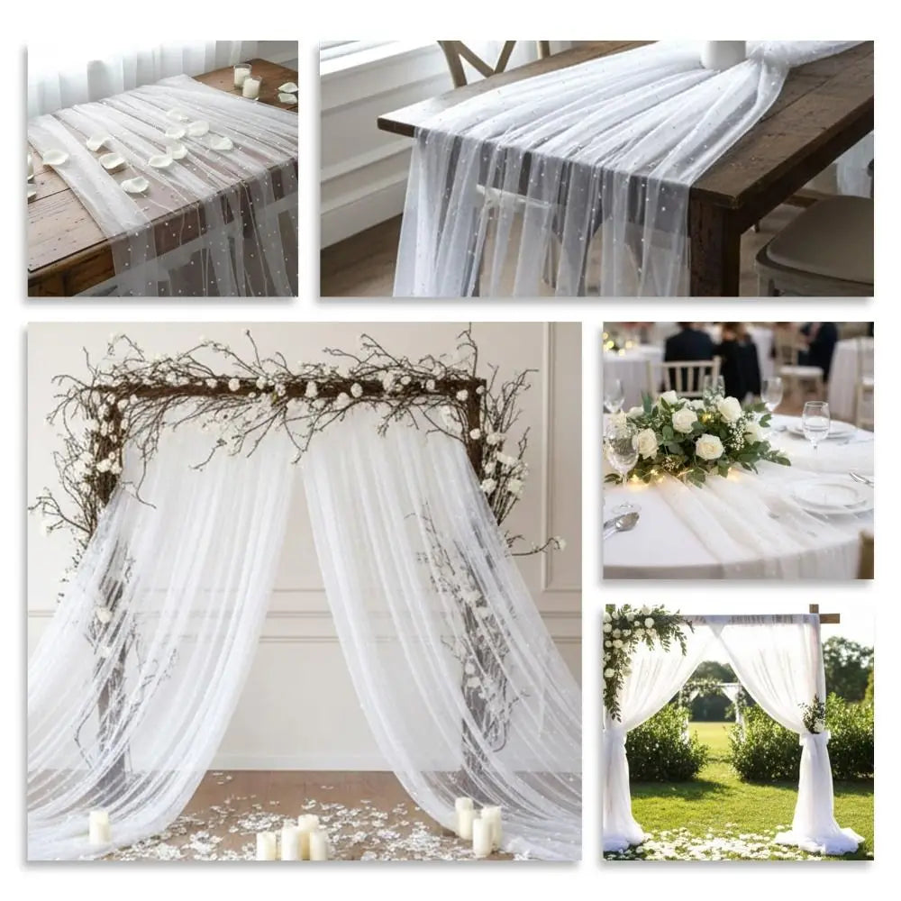nappes tissu gaufré coton blanc transparent mariage romantique table fêtes événements