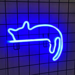 néon chat forme animaux chambre veilleuse led rose blanc moderne adhésif mur opaque