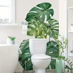 sticker mural moderne feuilles tropicales monstera brillantes facile appliquer pièces végétal adhésif maison