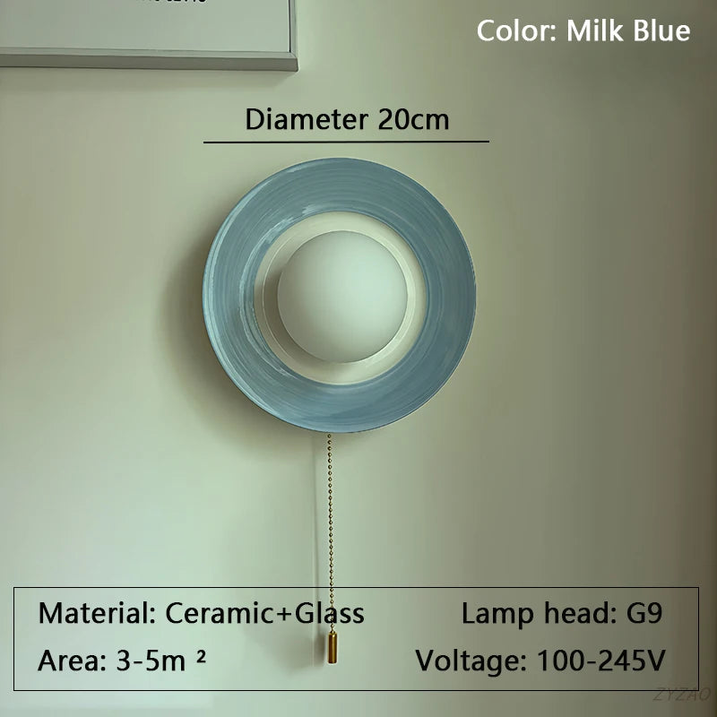 lampes murales modernes artistiques couleur bleue rose motifs ours nuages chambre enfants