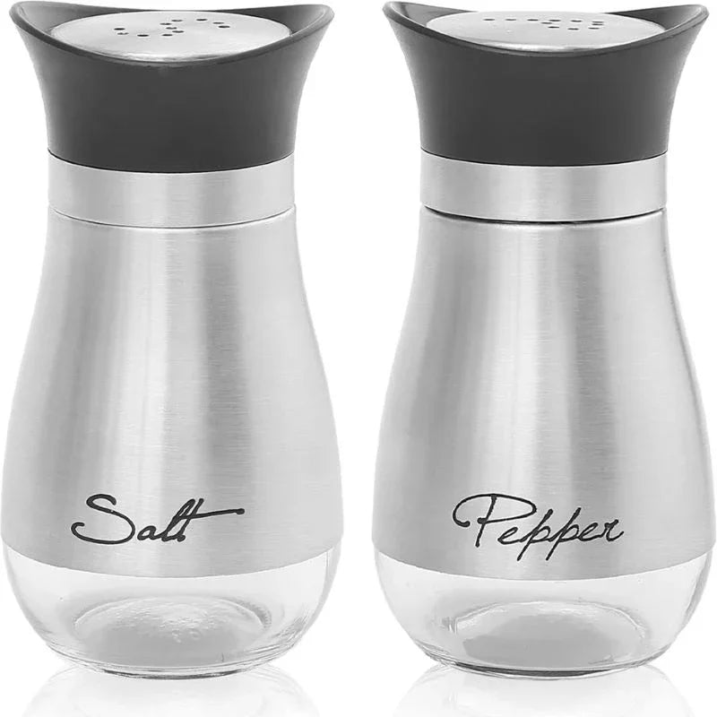 pots sel poivre verre transparent moderne minimaliste respectueux environnement stockage épices deux pièces