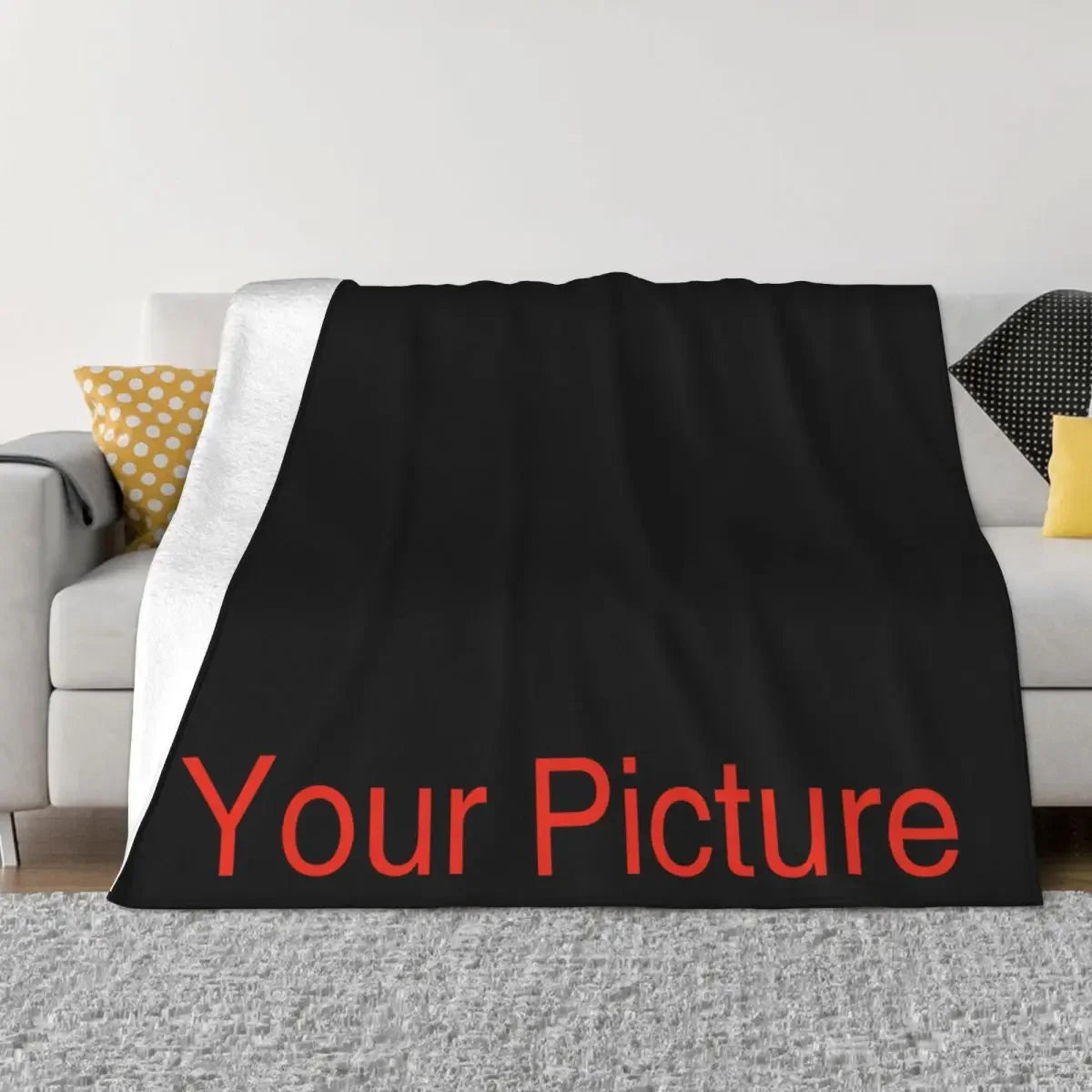 couverture peluche imprimée moderne noir blanc plaid portable adulte printemps automne