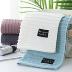 serviette bain toilette coton rayures horizontales blanc mauve gris moderne 35x75cm absorbant rapide