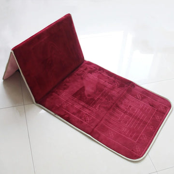 tapis prière musulman pliable velours antidérapant gris blanc moderne voyage usage intérieur extérieur İslam