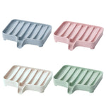 support savon moderne rose vert bleu blanc texture granulée salle bain durable étanche multifonctionnel