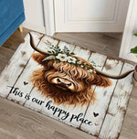 tapis bienvenue vache fleurs géométrique antiplis résistant extérieur salon chambre bain moderne polyester
