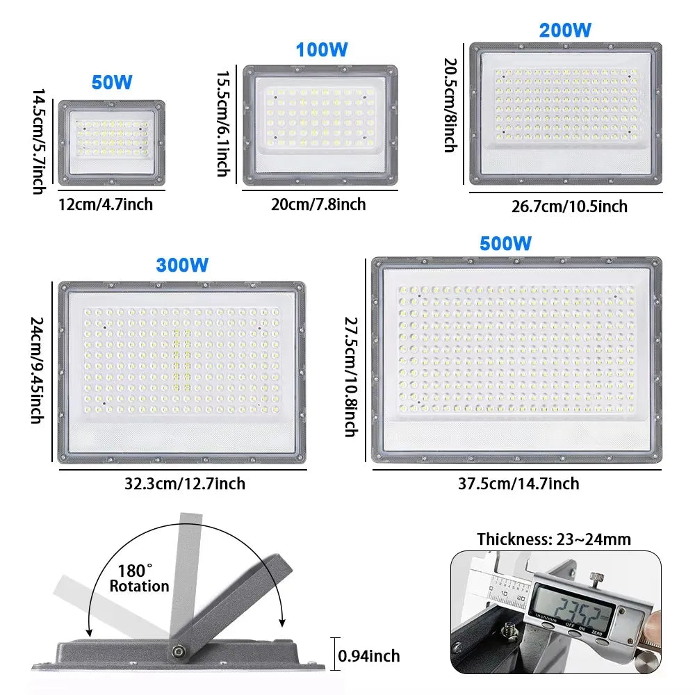 projecteur led moderne ip65 étanche 220v sensor mouvement clips gris métallique 500w 300w 200w