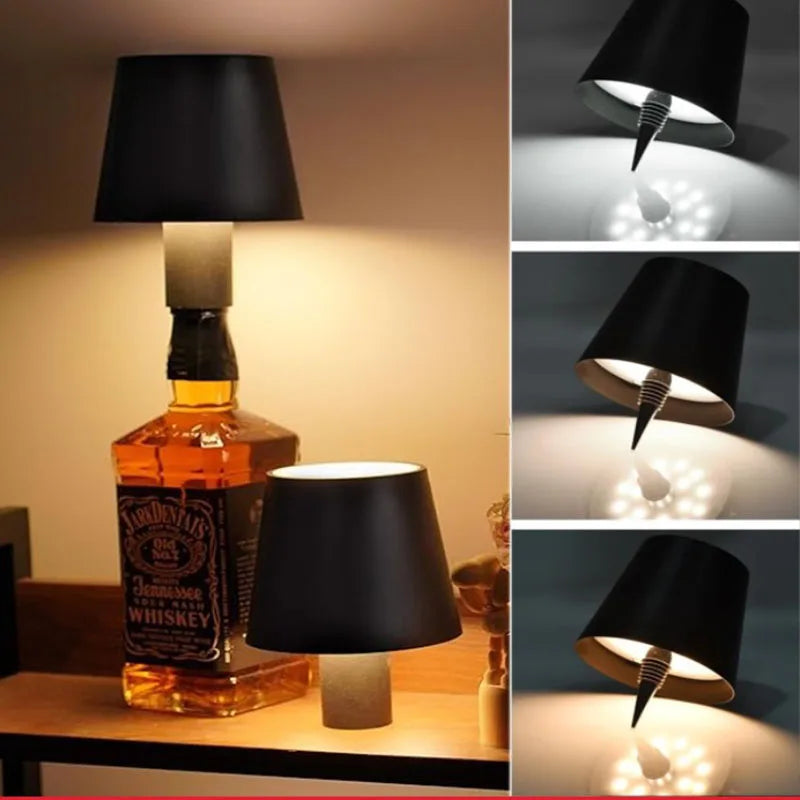 lampe table moderne sans fil rechargeable tactile noir led chambre basse luminosité tringle basculante
