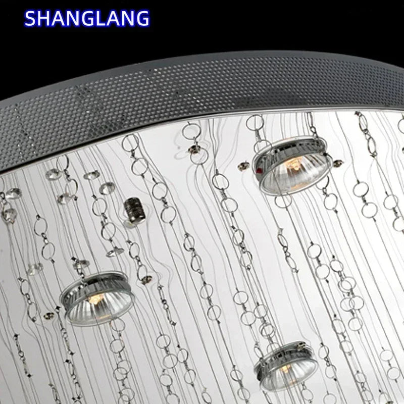 lustre moderne transparent suspendues acier inoxydable led salon grande taille facile certifications multiples