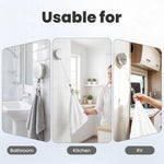 porte serviette rétractable clip adhésif mural moderne argenté serviette blanche utilisation multiple salle bain
