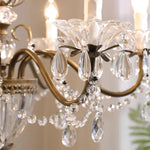 lustre cristal bronze ampoules led têtes classique suspension salon chambre