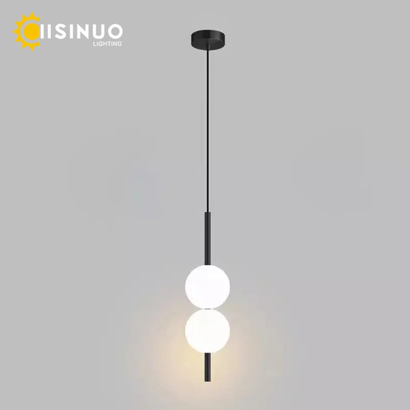 suspension lumineuse moderne or noir sphères blanches câble ajustable mural éclairage intérieur chambre salon