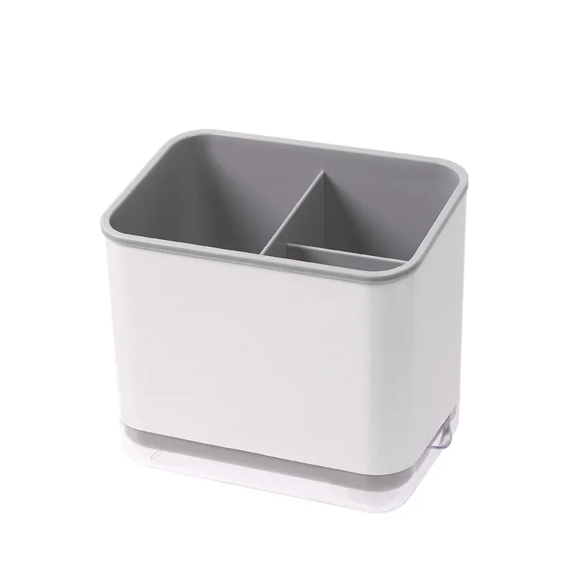 organisateur couverts gris clair compartiments multiples égouttoir moderne minimaliste plastique lisse adhésif vert pastel