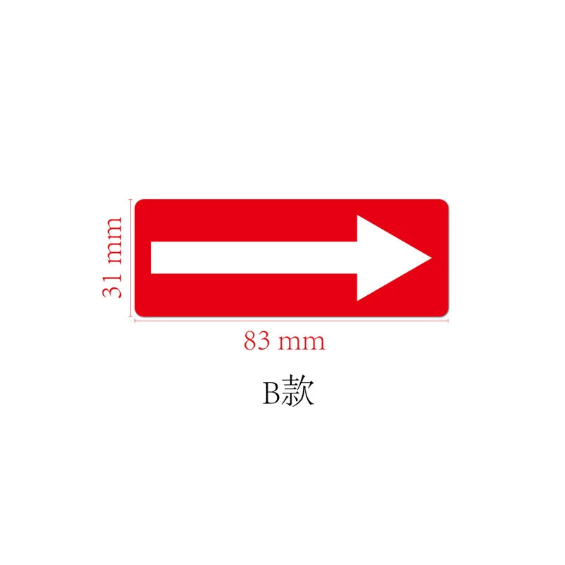 autocollants adhésifs flèches rouge blanc graphiques direction 9cm pvc avertissement