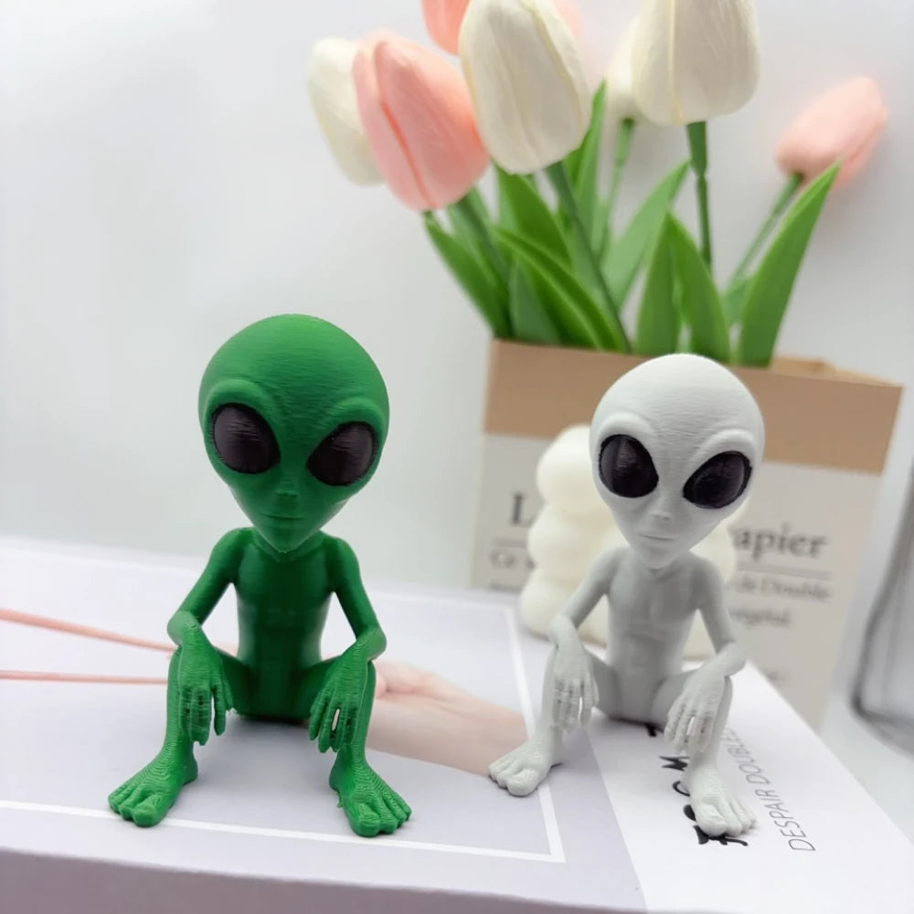statues extraterrestres vert gris clair moderne figurines aliens décor intérieur extérieur