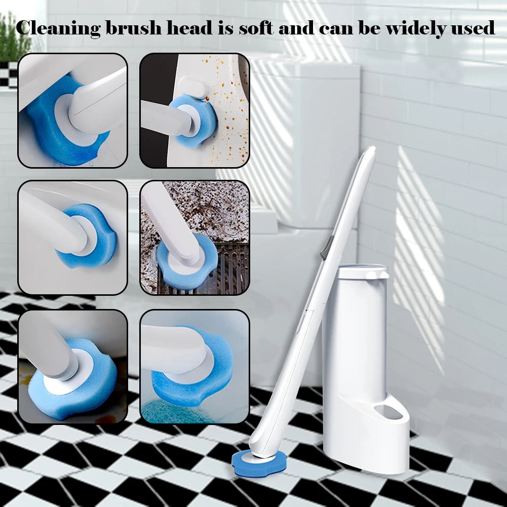 brosse toilette jetable 32 têtes remplacement moderne blanc bleu rond souple opaquet