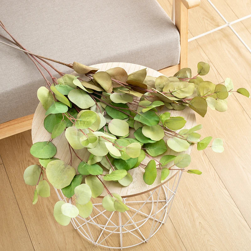 décoration intérieure branche artificielle feuilles rondes couleur automne naturelle minimaliste 87cm
