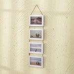 Cadres mural vintage multi compartiments corde texture grunge blanc noir roseclair bleumarin