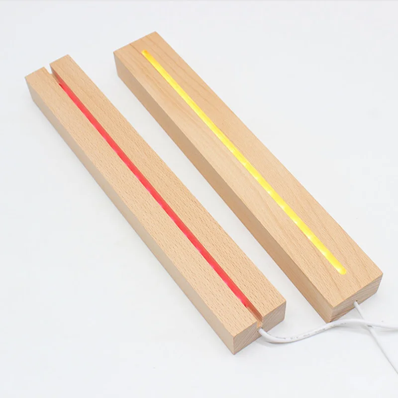 lampe led bois naturel moderne câble usb 300mm rouge jaune blancRGBOptimal