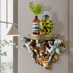 décoration murale étagère ange résine bleu doré blanc classique baroque chambre salon