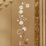 sticker mural fleurs or argent noir moderne adhésif décoration intérieure chambre salon 3d plantes