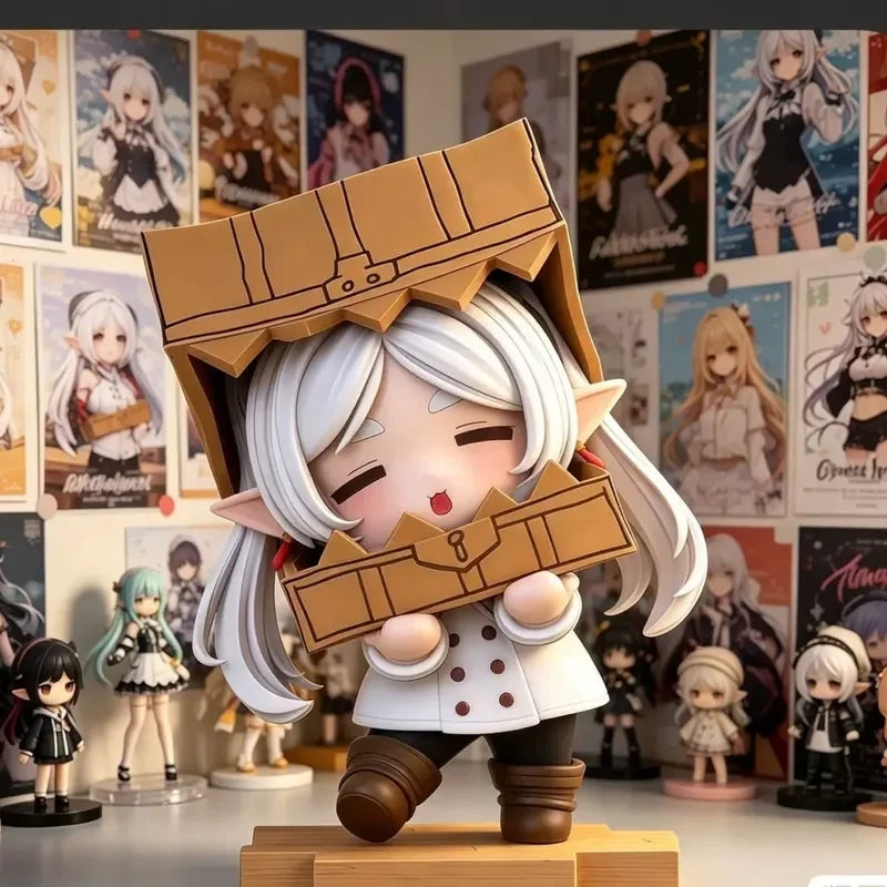 figurine chibi anime manga mignonne collection pvc personnages coffres souris base bois