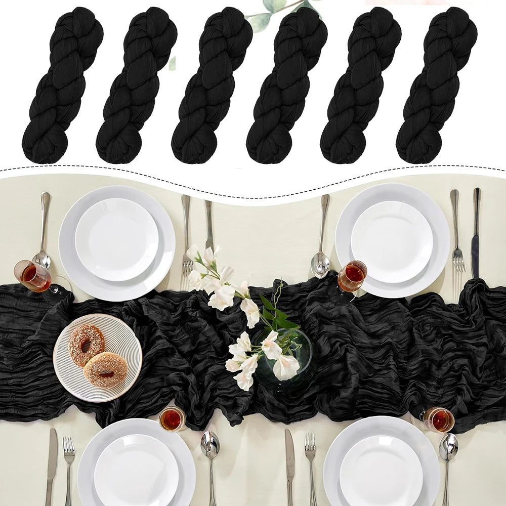 ruban table plissé noir classique décoration maison événements anniversaire mariage