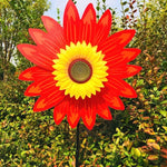 décoration jardin éolienne fleur couleurs vert rouge jaune bleu violet moderneextérieur fixe tringle