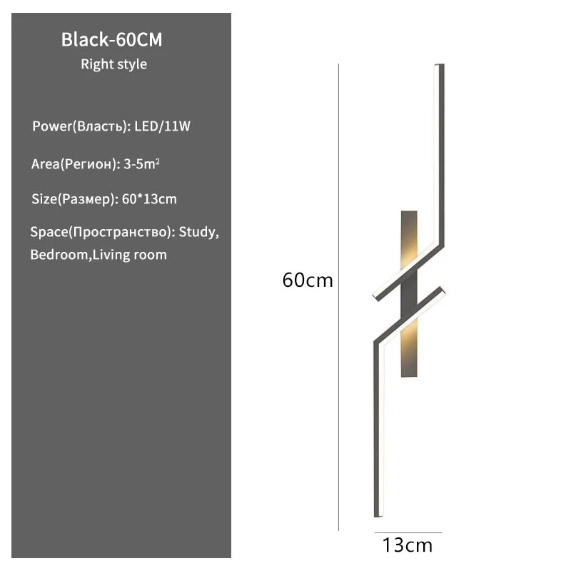 lampe murale moderne led noir minimaliste chambre cuisine éclairage quotidien fixée mur flux lumineux