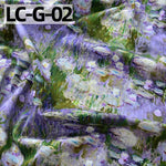 tissu imprimé coton biodegradable 145x50cm paysages fleurs abstrait impressionniste vert bleu rose