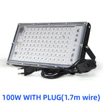 projecteur led uv 50w 100w 150w noir violet moderne clips câble alimentation interrupteur