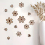 décoration murale bois fleurs modernes adhésives grandes moyennes petites beige clair simple